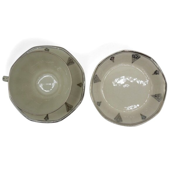 COMMUNITY CHINA Deauville Tea Set - Cup, Saucer, Plate, France Vintage 1930s - Picture 3 of 10